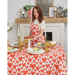 Цена за 2 шт. Скатерть «Этель» Red hearts 149×110 см, 100% хлопок, саржа 190 г/м²