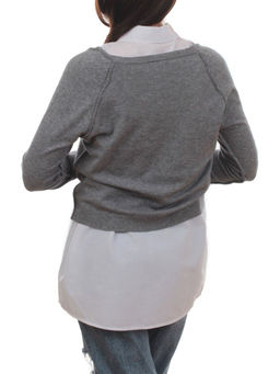 609 GRAY/WHITE Костюм двойка женский (65% хлопок, 35% полиэстер)