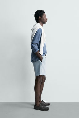 BERMUDA CHINO DENIM / Azul claro