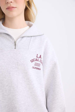 Классический простой свитшот широкого кроя Cool Oversize - Defacto фото 5