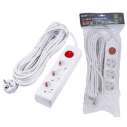 S-GCU3-7B WHITE Удлинитель серии Ultra, шнур 7м., 3 гнезда, 16A, с/з. Белый. TM Uniel