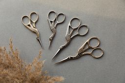 Ножницы Gamma G-911 для рукоделия Цапельки в блистере 92 мм под золото