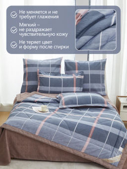 Одеяло Alanna Сатин Люкс с простыней и наволочками ODALAL010 Евро  фото 2