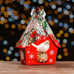 Подарочная коробка Зимний , Скворечник БОЛЬШОЙ, 17 x 9x 21,3 см - Simaland фото 7