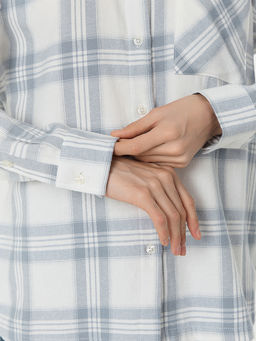 Рубашка женская серая в клетку