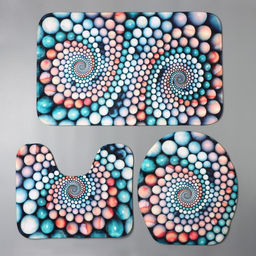 Коврик для ванной и туалета Доляна Каменные завитки, 3 шт: 35?39 см, 40?50 см, 45?75 см фото 2