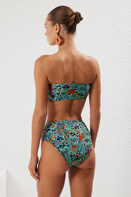 TRENDYOLMILLA Leopar Desenli Straplez Yuksek Bel Hipster Bikini Tak?m? TBESS22BT0018 фото 27