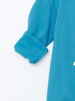 Bisiklet Yaka Bask?l? Erkek Bebek Sweatshirt ve E?ofman Alt 2li Tak?m - Waikiki фото 3