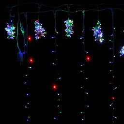 Занавес светодиодный уличный мигающий IP44 230 л. 1,5*1,5 м белый провод цветной