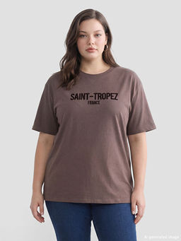 Saint-Tropez Bask?l? Oversize Kad?n Ti??rt