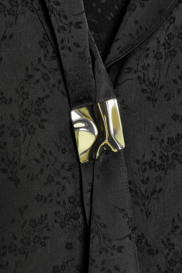 JACQUARD FLORAL BROOCH SHIRT - Zara фото 5