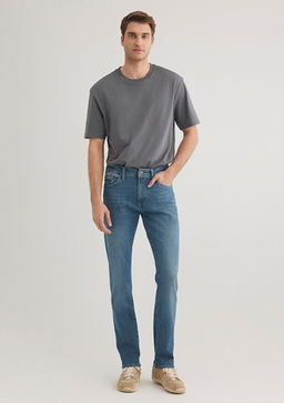 Jake KRMZBYZ Mavi Premium Puslu Vintage Mavi Jean Pantolon  фото 2