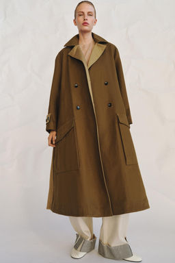 TRENCH LARGO COMBINADO ZW COLLECTION / Camel medio