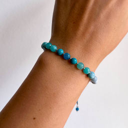 Браслет "Вишудха" из камней для проработки пятой чакры регулируемый