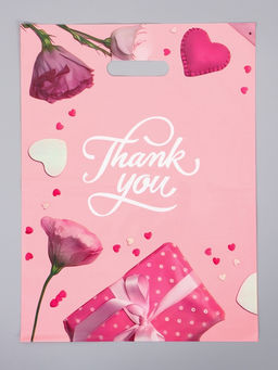 Цена за 50 шт. Пакет полиэтиленовый с вырубной ручкой "Бант" 30 х 40 см 60 мкм