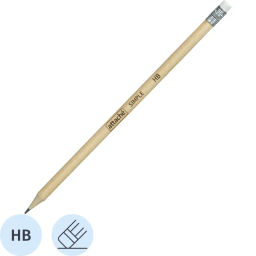 Карандаш чернографитный Attache кругл. HB, натур.дерево, заточ., с ласт.  фото 2