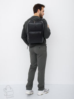 Рюкзак мужской кожаный 3921Z black Zinimsk