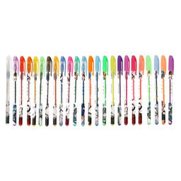 Набор гелевых ручек, 24 цвета, металлик, корпус с рисунком, в блистере на кнопке - Calligrata фото 7