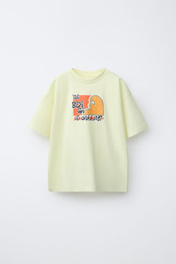 CAMISETA ESTAMPADO OLAS / Amarillo