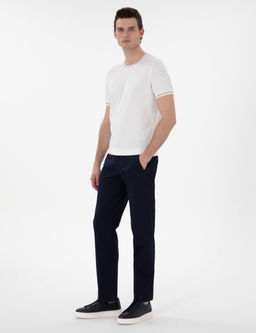 Lacivert Regular Fit Basic Kanvas Pantolon