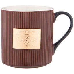 КРУЖКА КОФЕЙНОГО ЦВЕТА С ЗОЛОТОЙ ДЕТАЛЬЮ 400 МЛ