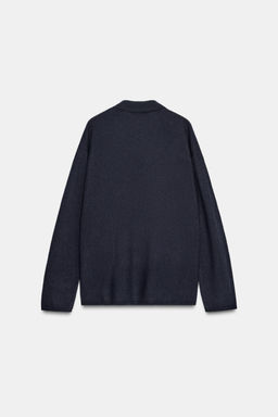 OVERSIZED EXTRA SOFT 100% WOOL POLO CARDIGAN - Zara фото 7