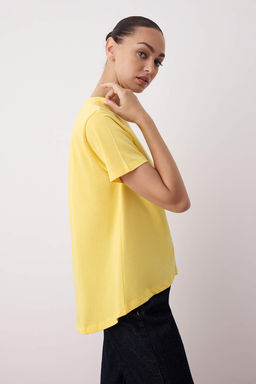 Siyah-Beyaz %100 Pamuk Arkas? Uzun Orme T-Shirt TWOAW26TS00008 - Trendyolmilla фото 6