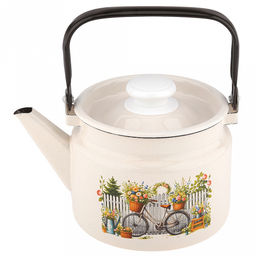 "Романтика" Чайник эмалированный 2л, металлическая крышка (Россия)