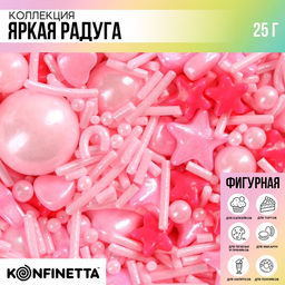 Посыпка кондитерская фигурная Звёзды: розовая, 25 г.