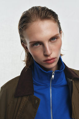 ZW COLLECTION WAXED JACKET WITH CORDUROY COLLAR - Zara фото 19