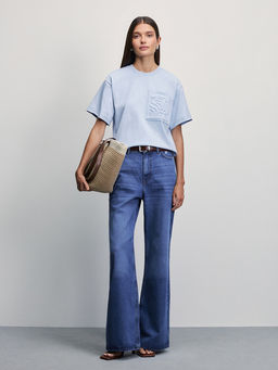 Свободная футболка с карманом / Zarina  фото 2