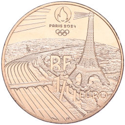 Монета 1/4 евро 2022 года Франция XXXIII летние Олимпийские игры в Париже 2024 года  Кайтсерфинг