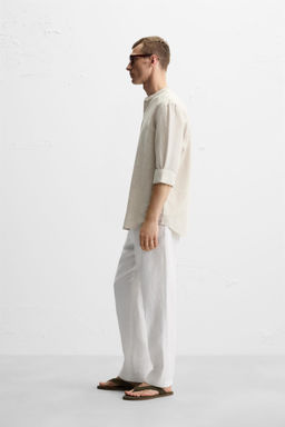 100% LINEN PLEATED TROUSERS - Zara фото 4