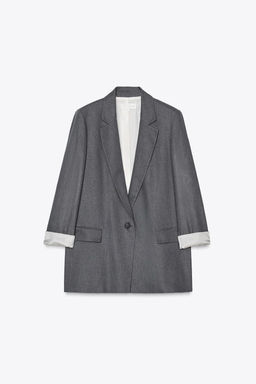 LINEN BLAZER WITH PRINTED CUFFS - Zara фото 10