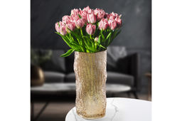 Ваза 14*14*31,5 см 3,9 л, коричневая, стекло