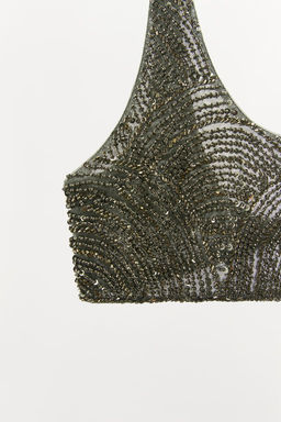 SEQUINNED BEADED BANDEAU TOP - Zara фото 6