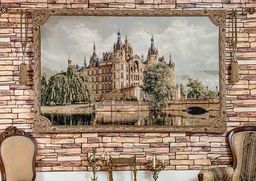 Замок на берегу озера- гобеленовое панно