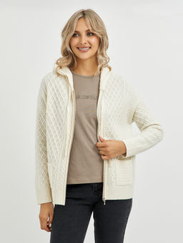 кардиган женский из шерсти с капюшоном