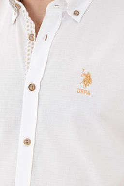 Мужская белая рубашка с длинным рукавом - U.s. polo assn фото 21