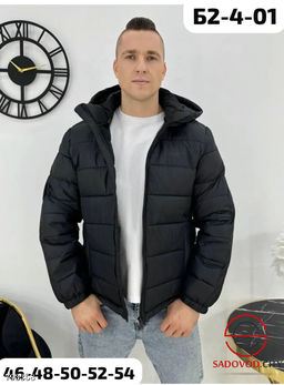 Пуховик мужской из полиэстера, утепленный пухом