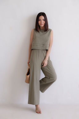 Martichelli Костюм брючный хлопковый хаки  фото 4