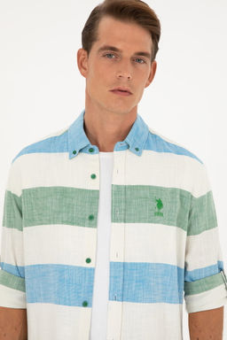 U. S. Polo Assn / Мужская зеленая рубашка с длинным рукавом - U.s. polo assn фото 2