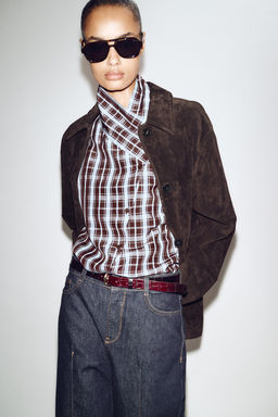 Z1975 WIDE-LEG BELTED JEANS - Zara фото 12