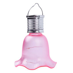USL-S-838/PT100 PINK BELL Садовый светильник на солнечной батарее Розовый колокольчик. Подвесной. 4 светодиода. Теплый белый свет. 1*АА Ni-Mh аккумулятор в/к. IP44. TM Uniel