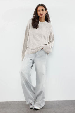 Tas Genis Kal?p Yumusak Dokulu Triko Kazak TWOAW25KZ00168