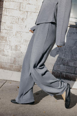 PANTAL?N PALAZZO SOFT TOUCH / Gris medio