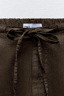 FLOWING DENIM-EFFECT TROUSERS - Zara фото 8
