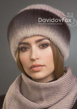 ВИДЕООБЗОР шапка Камелия норка трикотаж зефир