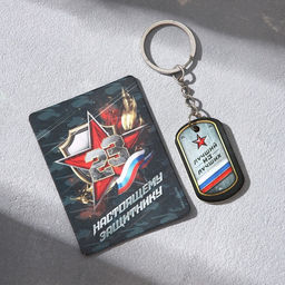 Цена за 2 шт. Магнит и брелок на 23 Февраля Лучший из лучших, подарочный набор : 2 предмета - Сима-ленд фото 2