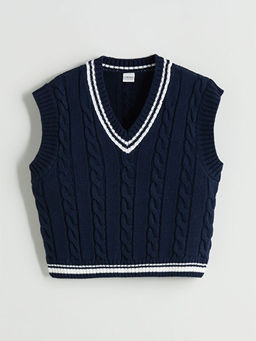 V Yaka K?z ?ocuk Triko S?veter